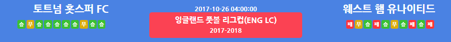 2017-10-26 03:45 토트넘 VS 웨스트햄