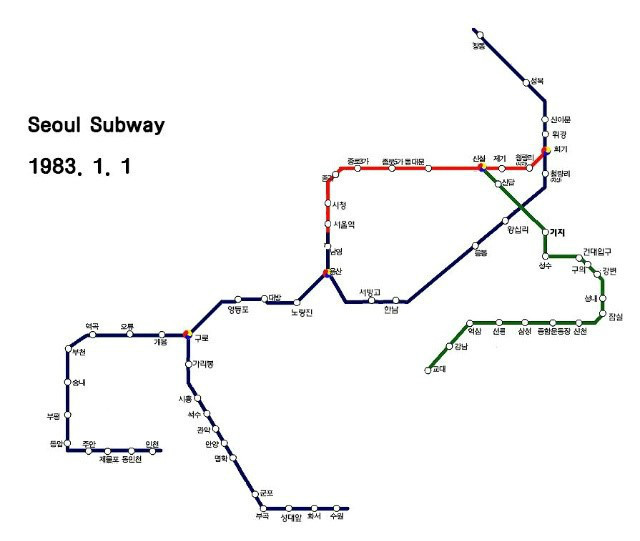 1983년 서울 지하철 노선도