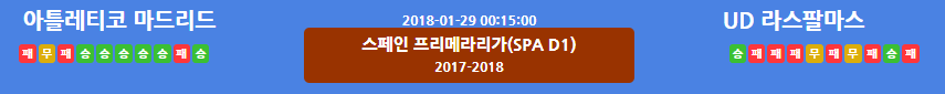 1월 28일 해외축구 아틀레티코 마드리드 vs 라스팔마스