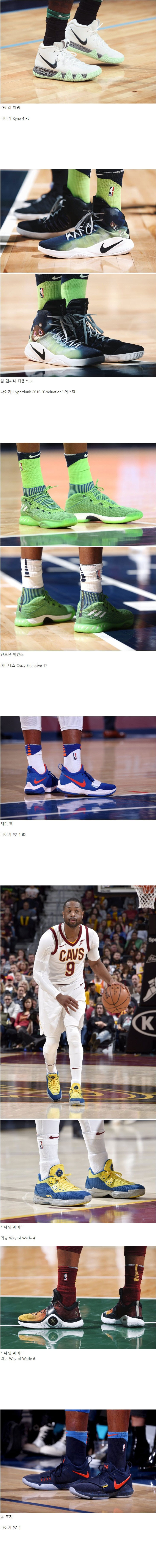 NBA 선수들의 최근 신발