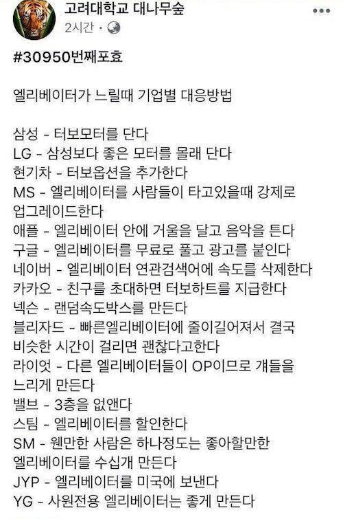 엘리베이터가 느릴때 기업별 대응법