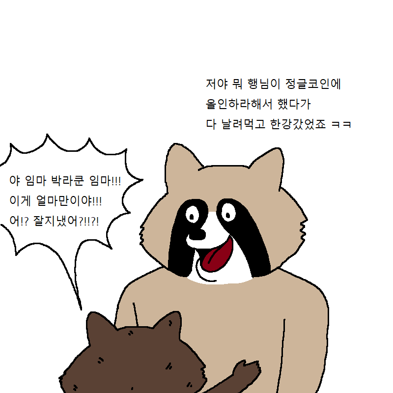 너구리가 코인 투자하는 만화