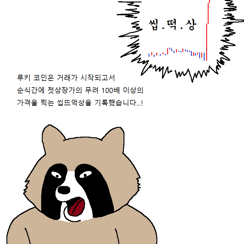 너구리가 코인 투자하는 만화