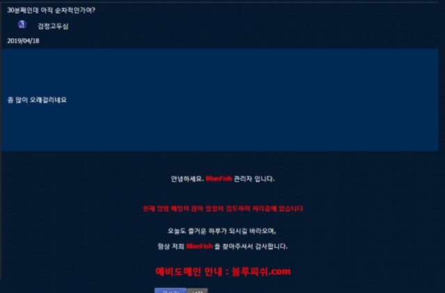 블루피쉬 먹튀 먹튀사이트 확정 먹튀검증 토토군 완료
