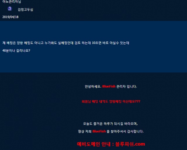 블루피쉬 먹튀 먹튀사이트 확정 먹튀검증 토토군 완료