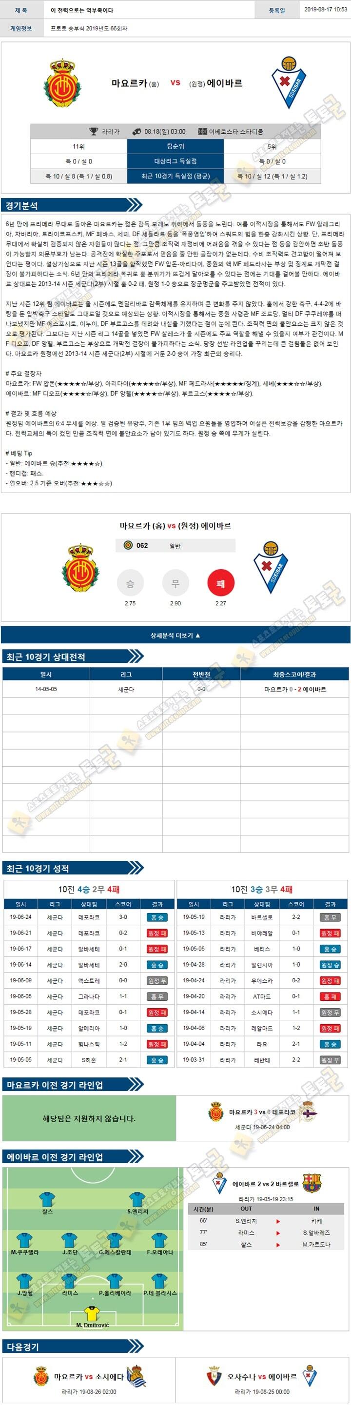 축구분석 라리가 8월 18일 5경기 토토군 분석