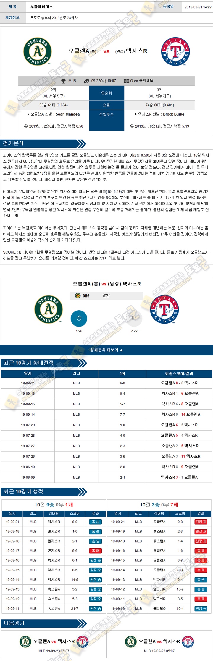 믈브분석 MLB 9월 22일 15경기 토토군 분석