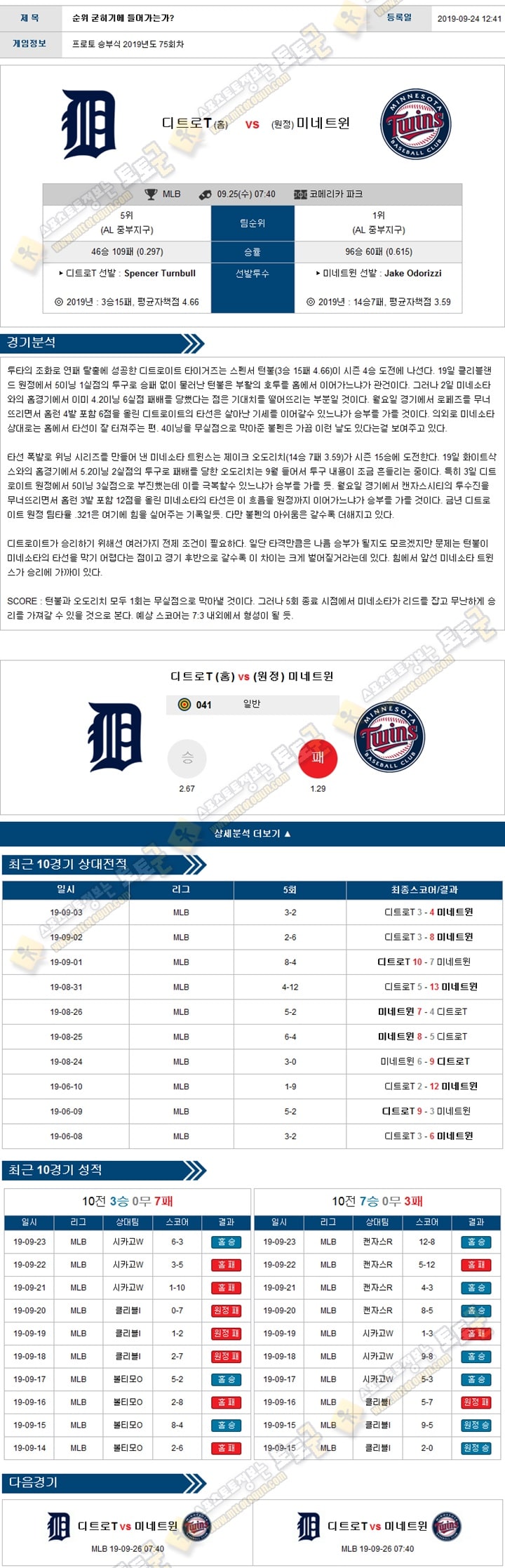 믈브분석 MLB 9월 25일 15경기 토토군 분석