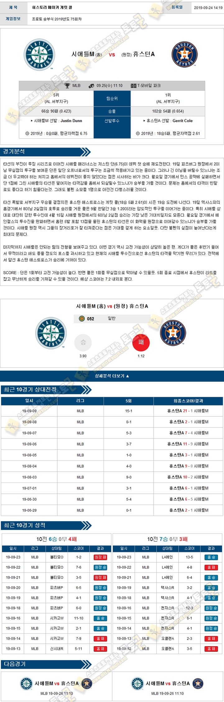 믈브분석 MLB 9월 25일 15경기 토토군 분석