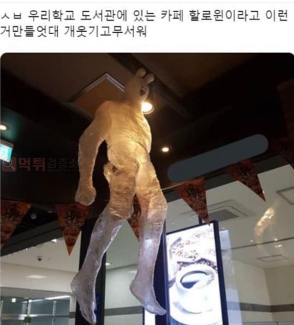 먹튀검증소 유머 학교 도서관 카페가 할로윈이라고 만든 거