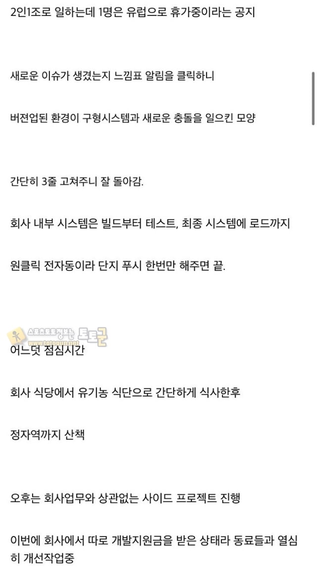 먹튀검증 토토군 유머 내가 생각하는 프로그래머의 삶