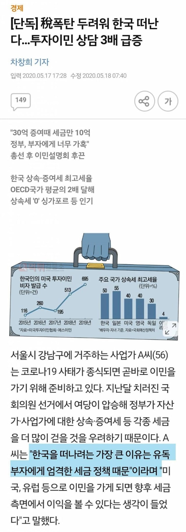 먹튀검증소 유머 세금 폭탄 두려워 한국 떠난다