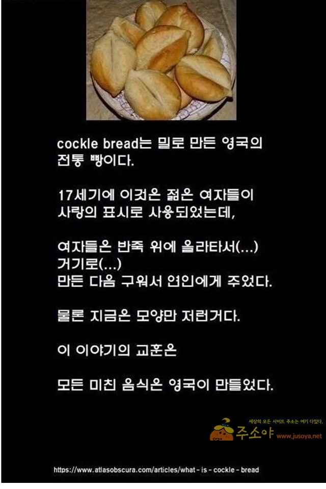 주소야 유머 성기로 만든 빵