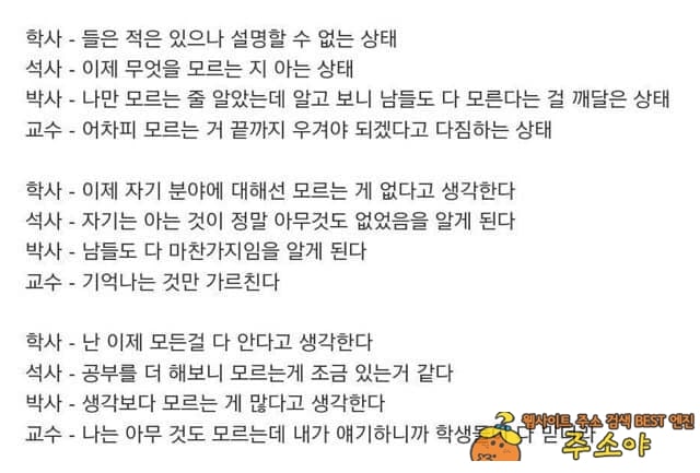 주소야 유머 학사/석사/박사/교수