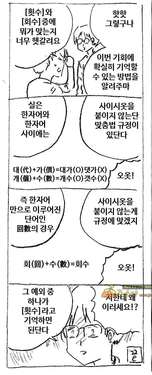 주소야 유머 만화로 배우는 공포의 한국어 맞춤법