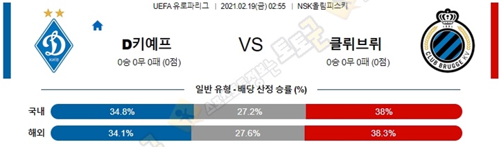 분석픽 02월 19일 UEL 유로파리그 16경기 토토군 분석