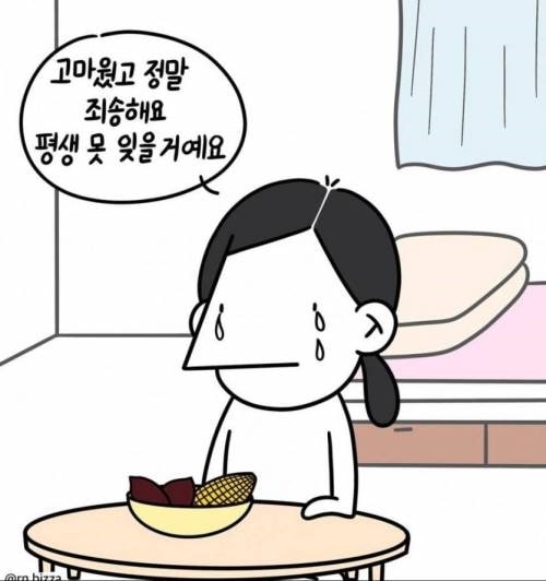 환자에게 간식거리를 받은 간호사