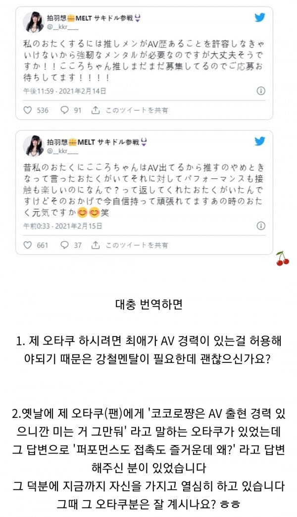 AV출연 경험이 있는 아이돌