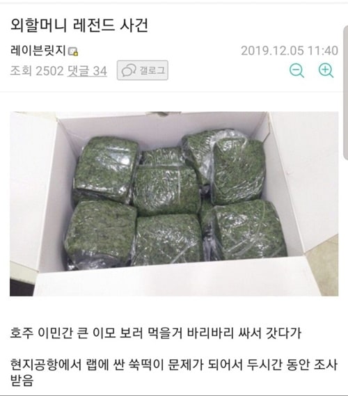 공항에서 붙잡힌 외할머니