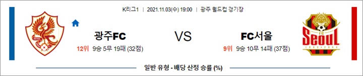 11월 03일 K리그1 3경기 분석