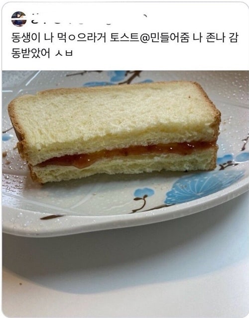 동생이 만들어준 토스트