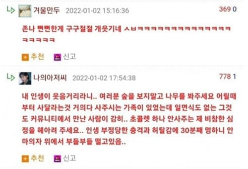 읽다보면 두눈을 의심하게 만드는 구걸댓글