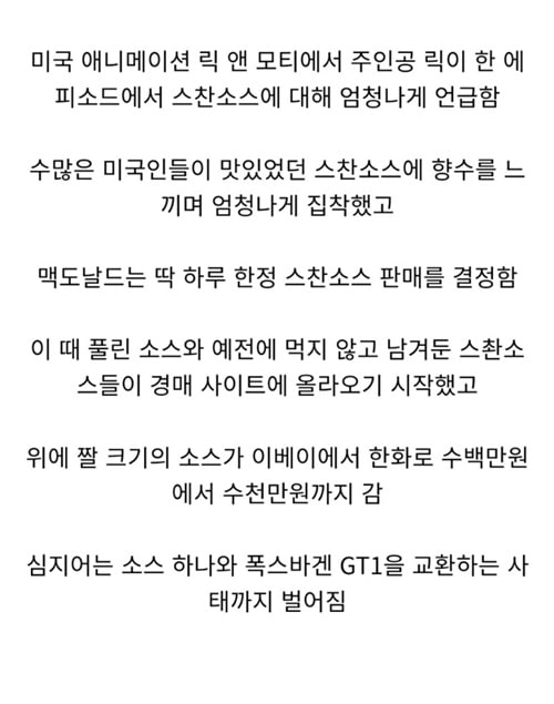 세계에서 가장 비쌌던 패스트푸트 소스