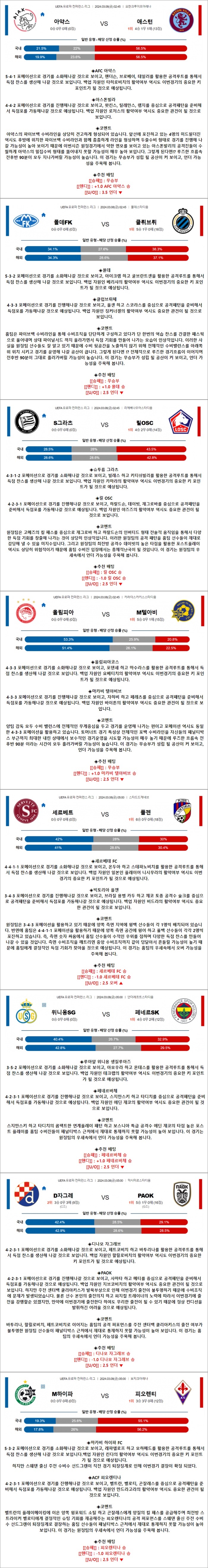 3월 08일 UECL 8경기