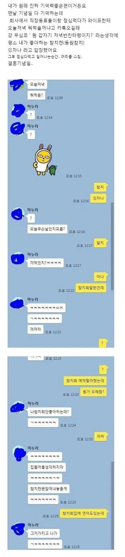 기념일을 망각한 남편의 최후