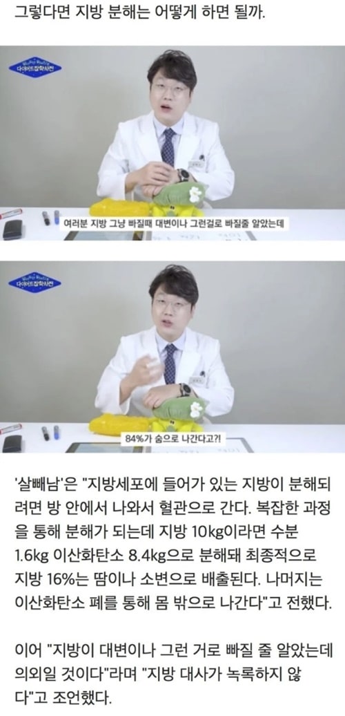 지방을 태운다 라고 표현하는 이유