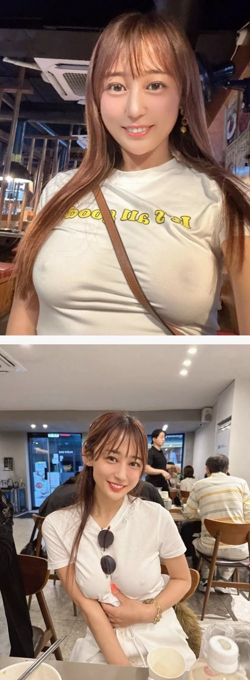 노브라로 한국 여행 다닌 스시녀