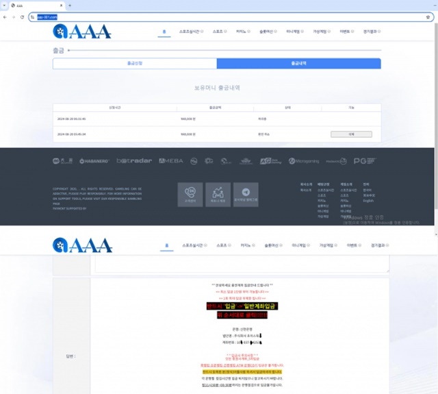 트리플 A 먹튀신고 합니다