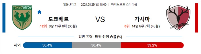 8월 25일 J1리그 5경기