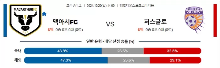 10월 20일 호주 A리그 2경기